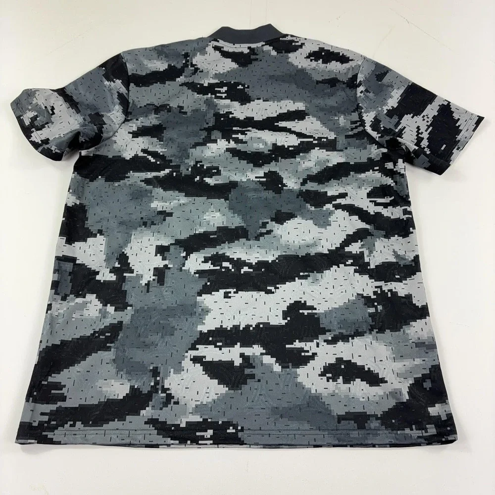 Adidas Tango AOP Jersey Mens Medium Gray Digital Camo Soccer Shirt DZ9536